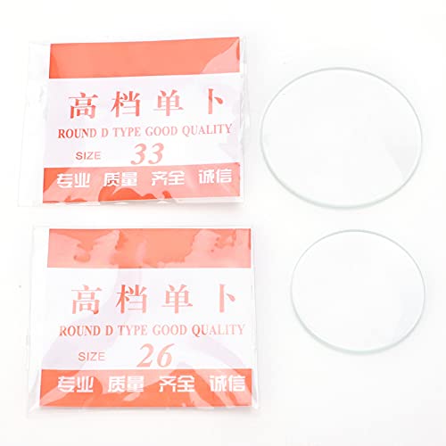 Lenti in Vetro per Orologio, 15 Pezzi, 26-33mm, Vetro Minerale Convesso Posteriore Concavo, Accessori Riparazione Orologi DIY