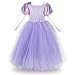 Girls Princess Rapunzel Dress Costume Halloween Party Fairy Tale Cosplay Fancy Dress Up Long Gown for Kids 3-4 Years