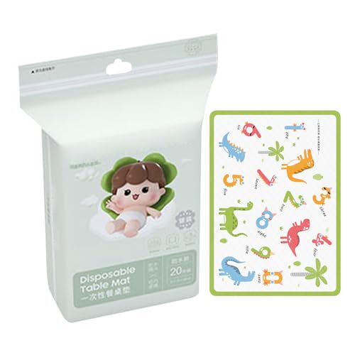Fmzrbnih Mantel de mesa infantil para comer, 20 piezas de alfombrilla de cocina adhesiva, 30 x 42 cm, diseño de dinosaurios antideslizante, juego de mesa de comedor - Para niños, comidas