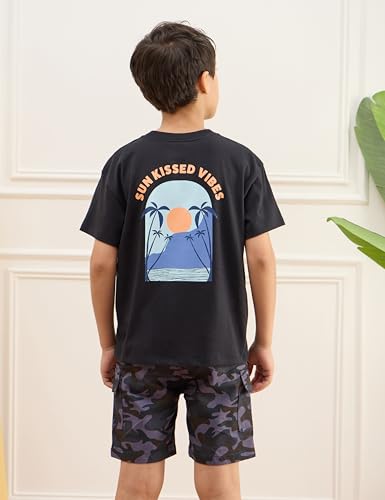 Image of Amazon Brand - Symbol Boys 100% Cotton Oversized Graphic Printed Half Sleeves T-Shirt | Age 6-14 Years