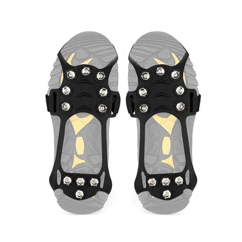 Crampones de nieve – Mangos antideslizantes para nieve – Asas de nieve – 11 dientes crampones de hielo de montaña para zapatos botas