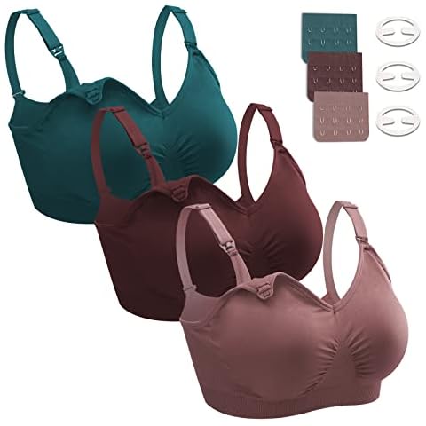 Dresime Soutien-Gorge d'allaitement 3PCS sans Couture Soutien Gorge Maternité sans Armature Bra Cover