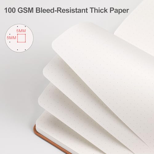 Image of EMSHOI Dotted Journal Notebook, 192 Pages, A5 Size (5.7'' x 8.3'')