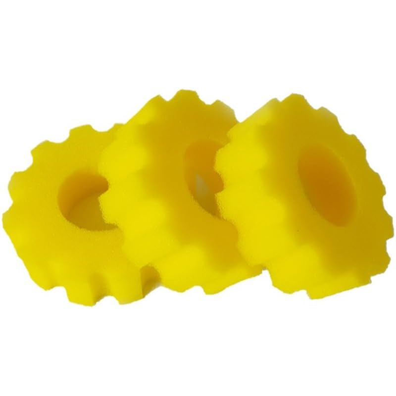 kychenBase PFC-3000 / CPF-1500 Pond Filter Sponges – Filter Foam Pads for Pond Filters, Replacement Pond Filter Media (3 x Yellow Fine, Ø 185 mm) — image 1