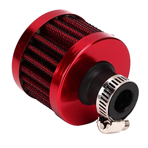 Valve Cover Breather Filter-Air Filter 13mm/0.5in Mini Car Air Intake Filter Crankcase Vent Valve Cover Breather Filter Universal (Red)