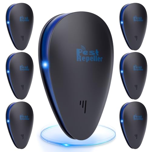 6 Pack 2026 Ultrasonic Repellent Indoor, Mouse Traps Insert Plug in, Pest Control Repellent Ant, Roach,Rodent, Mouse, Bugs, Mosquito, Spider, for Home, Office, Kitchen