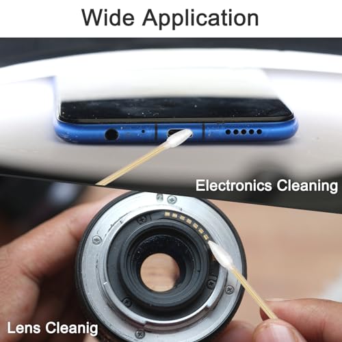 Gun Cleaning Swabs, Dual - Ends Tips, 6 Inch Gun Cleaning Supplies, Long Cotton Swabs with Bamboo Sticks in A Storage Case for Gun Cleaning and Maintenance