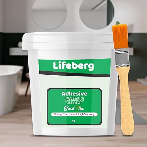 Image of 1L Transparent Waterproof Glue for Roof Leakage Crack Seal Agent Roof Water Leakage Solution Water Proof Glue Waterproofing Resin Epoxy for Wall, Tile and Pipes with Brush