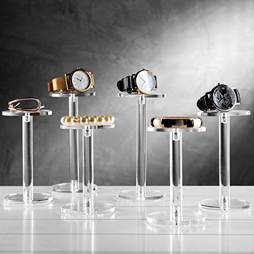 Mygift Clear Acrylic Jewelry Display Riser, Retail Showcase Pedestal And Collectible Display Stand, Set Of 6 #TOP1