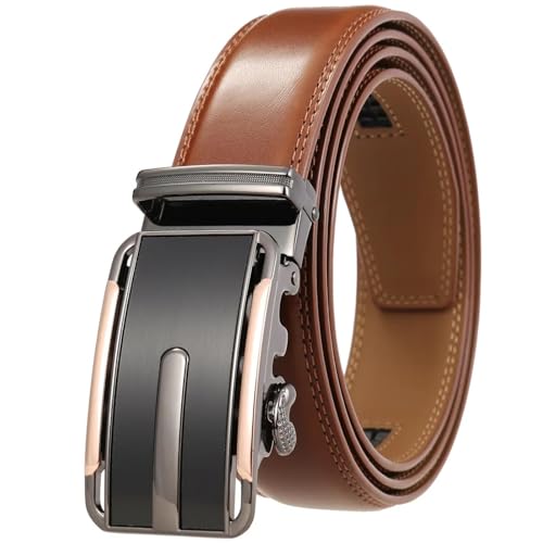 Belt for Men Metal Automatic Buckle Genuine Leather Luxury Fashion 3.5cm
