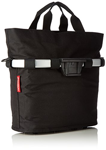 KlickFix Unisex-Adult Farradtaske Bikebasket Oval Sort Fahrradkorb, Schwarz, 34 x 31 17.5 cm EU