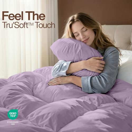 Image of Utopia Bedding Twin Comforter, Duvet Insert, Lavender, 64 x 88 Inches | Soft and Fluffy Down Alternative Bed Comforter, All Season, Breathable, Corner Tabs, Box Stitched, Durable, Machine Washable