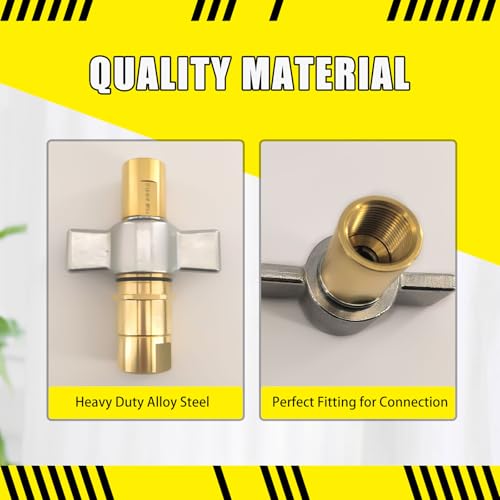 Image of 1-1 /4 inch NPT Wet-Line Wing Nut Hydraulic Quick Disconnect Coupling Set,Heavy Duty Brass Coupler and Nipple fit for Dump Trailer Live Bed Equipment(2pcs)