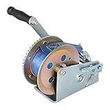 LiGuVCY 3500lbs Crank Manual Winch for ATV Ship Trailer Truck Car with Nylon Blue Polyester Belt