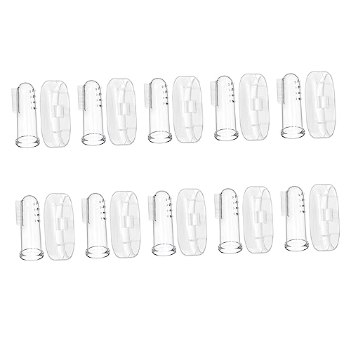 VALICLUD 10sets Boy Girl Teething Brush Cover Silicone Finger Toothbrush for Oral Care Massager