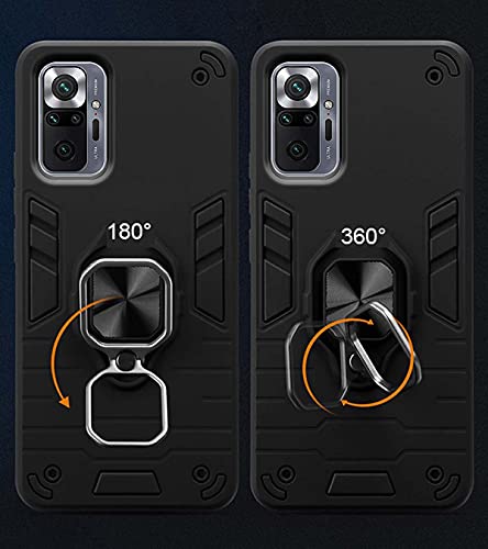 Image of Pikkme D5 Tough Armor Bumper Back Cover Case for Samsung Galaxy Note 10 Pro |Ring Holder & Kickstand in-Built (Black)