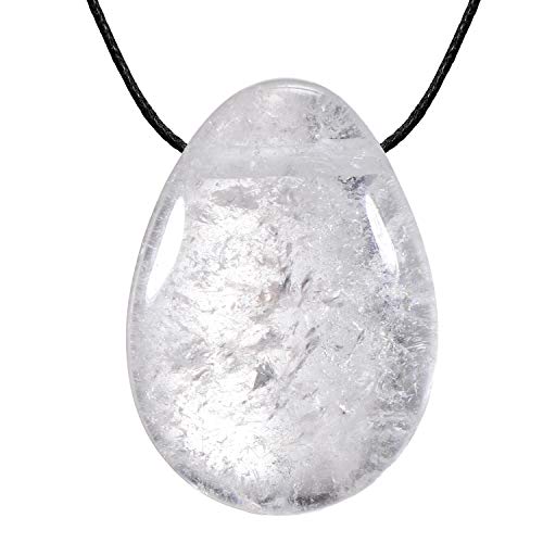 Morella Collar para Mujer 80 cm y Colgante de Gema en Forma de Gota Cristal en Bolsa de Terciopelo