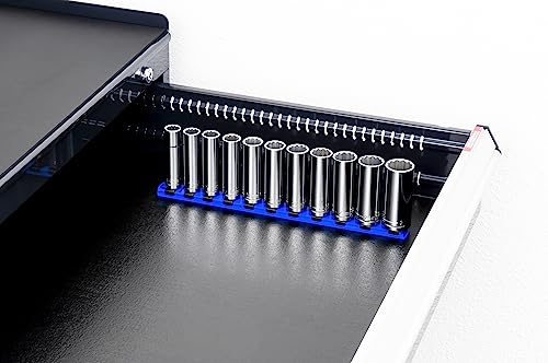 Image of Ernst Manufacturing 18-Inch Magnetic Socket Organizer with 22 1 /4-Inch Twist Lock Clips, Black (8420M-Black-1 /4)