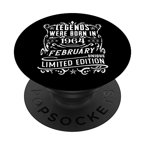Cumpleaños Febrero 1964 Edición Limitada Regalo February PopSockets PopGrip Intercambiable