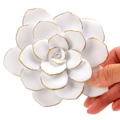 Cynkeyee White Lotus Flower Wall Sculpture cover