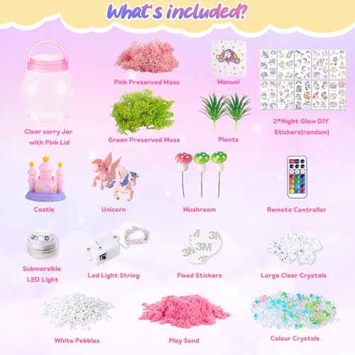 MELAND Unicorn Terrarium Kit, Craft Kit for 5-10 Girls Gifts, Unicorn Toys - Image 2