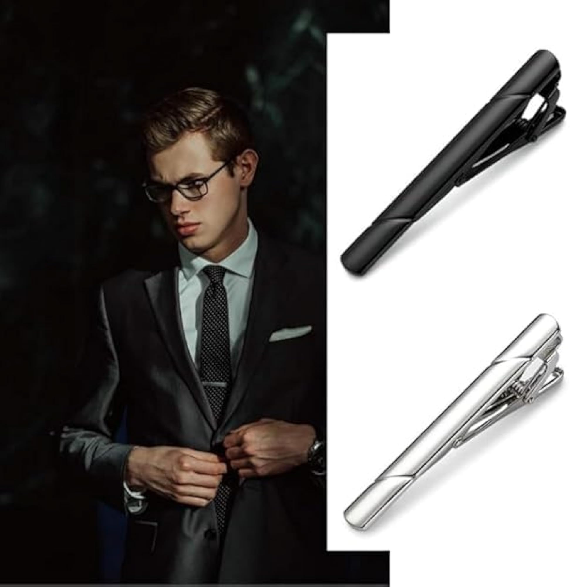 4pcs Formal Men's Tie Pin Set, Elegant Gift
