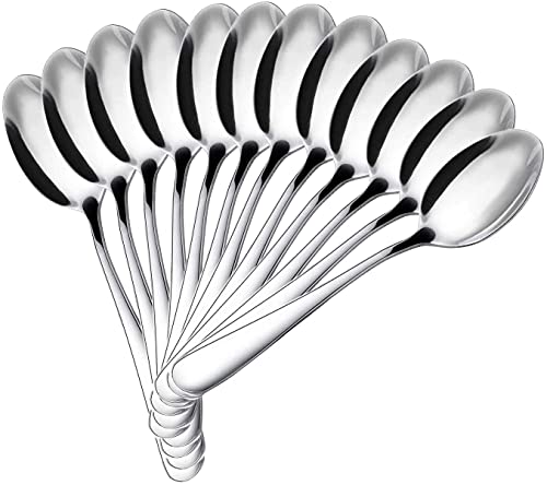 AURSTORE BASA Lot de 12 Pcs Petites Cuillères à Café. Etc. en Acier Inoxydable- Cuillère(12cm)