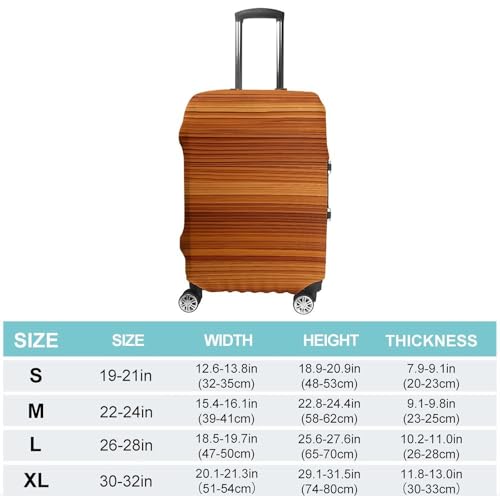 Wood Grain Luggage Cover Elastic Suitcase Protector Case Anti-Scratch Washable Baggage Covers Protector For Traveling, Aircraft Consignment XL2