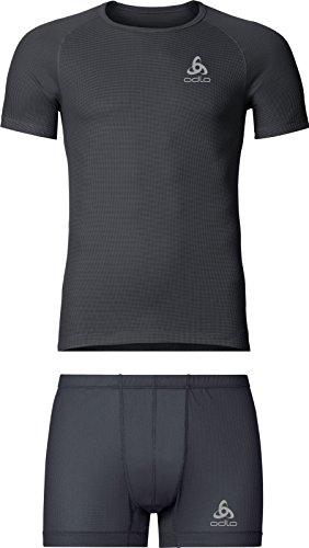 Preisvergleich Produktbild Odlo Herren Set Cubic s / s Wäscheset, Ebony Grey - Black, XXL