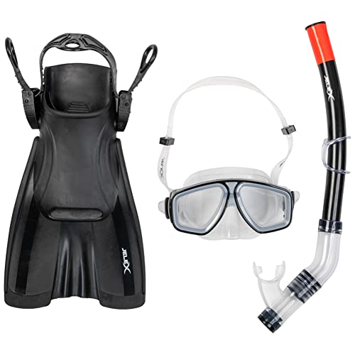 Tuba avec palmes JELEX Deepsea noir 44-48 pour éviter les fuites