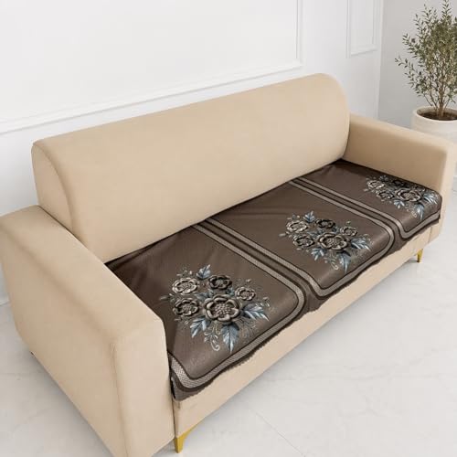 Image of Homerz Premium Waterproof Jasmine Joe Sofa Seat Cover - Floral Printed Sofa Protector | Non-Slip, Washable & Durable Sofa Protector (Mouse, 5 (3+2) Seater)