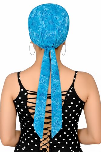 Image of Pure Cotton Double Layer Head Scarves Hair Wrap Cap, Adjustable Free Size Head Cover for Women, Girls, Under Helmet Cover