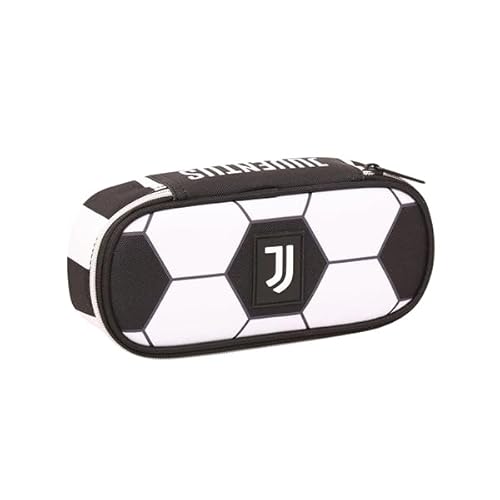 Juventus Seven Portapenne Scuola Round Plus, Bianco E Nero, Chiusura Con Zip, Bambini & Ragazzi, Scuola E Tempo Libero