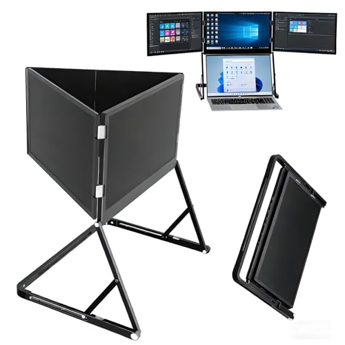 Image of Multi Screen Laptop Attachment, 15.6 inch Portable Tri-Fold Monitor with 1080P FHD IPS Display, Turns One Laptop Screen into Three, Easy Plug and Play, Adjustable Angles for Mac and Windows
