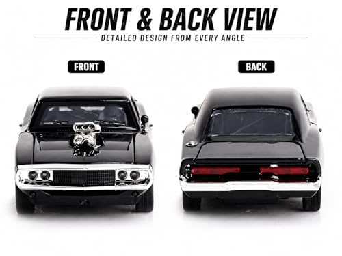 Image of 1970 Classic Muscle Car Diecast Model Car 1:32 Scale - Pull Back Alloy Toy Car with Sound & Light, Openable Doors Hood & Trunk (1:32 - Fast & Furious Dodger Metal Car)