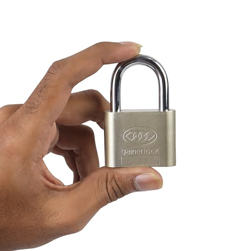 Image of NFI essentials 46mm Pressing Heavy Duty Locks with 3 Keys Hard Stainless Steel Metal Body Imported Lock Safe Security Lock Suitable for Doors, Gate, Hotels