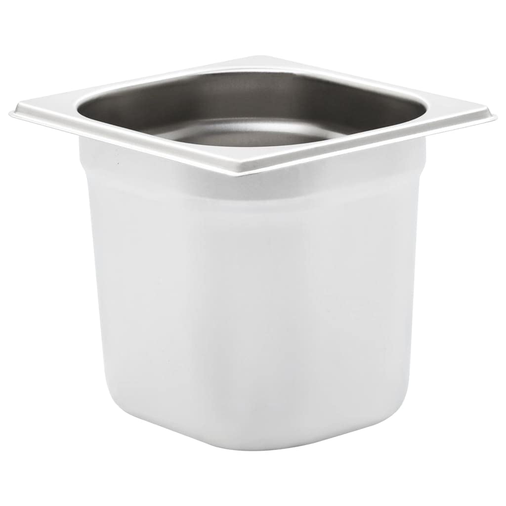 Bandejas Gastronorm 8 Unidades GN 1/6 150 mm Acero Inoxidable Plateado,50908