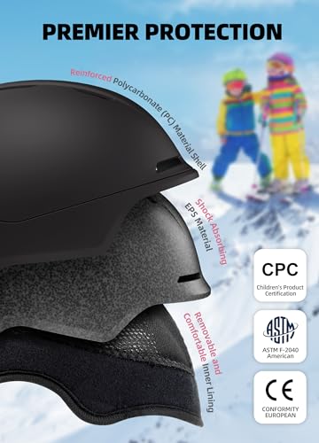 InnerKing Kids Ski Helmet and Goggles, Lightweight Boys Ski Helmet, Reinforced PC Shell & Shock-Absorbing EPS Foam & Soft Lining, Girls Snowboard Helmet 10 Vents, Snow Sport Helmets for Teens - Image 3