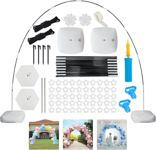 Image of Balloon Arch Kit - 9FT Tall & 10FT Wide Adjustable Stand Frame for Wedding, Baby Shower, Birthday Party - Garden Arbors, Plant Support, Photo Backdrop Decor