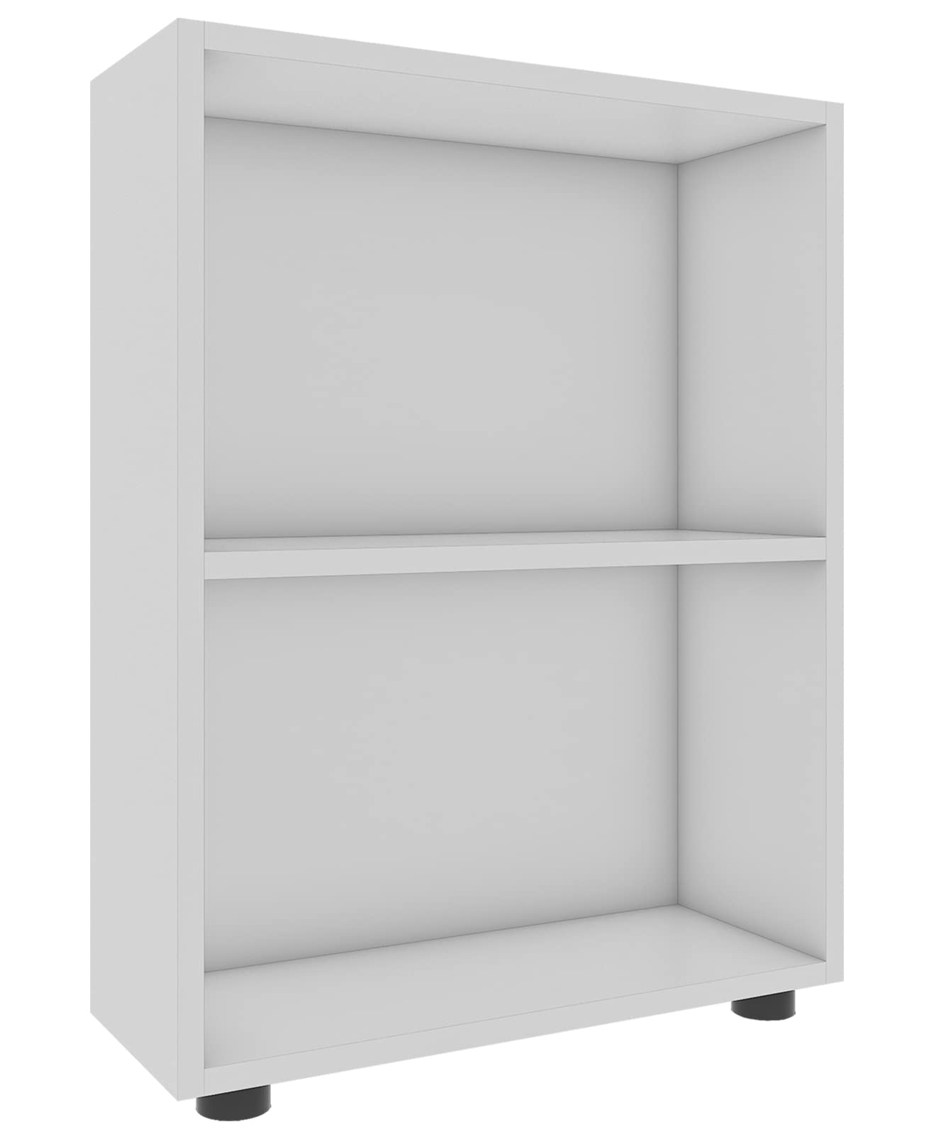 VCM Étagère de Bureau en Bois Étagère à Livres déco Étagère sur Pied Bulas 2 Compartiments Étagère de Bureau en Bois Étagère à Livres déco Étagère sur Pied Bulas 2 Compartiments Blanc