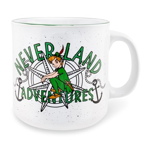 Disney Peter Pan Neverland Adventures Ceramic Camper Mug | Large Coffee Cup For Tea, Espresso, Cocoa | Holds 20 Ounces