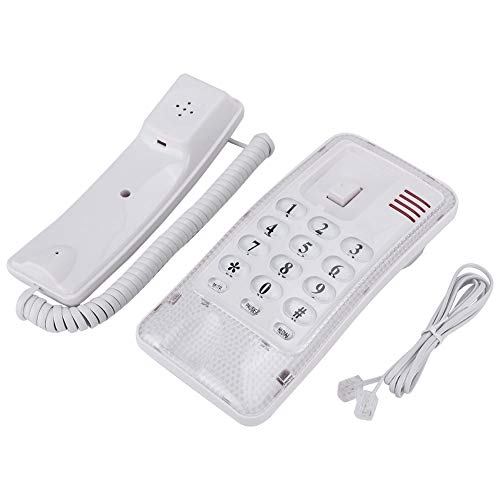 KSTE Wall Mount Landline Telephone Extension No Caller ID Home Phone for Hotel Family(White)