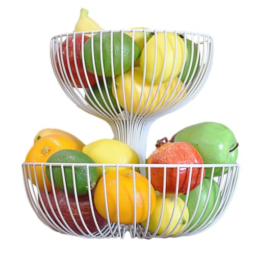 Cesta de Almacenamiento en Capas - Soporte de Cocina, Cesta de Frutas de Doble Capa | Frutero de encimera de múltiples capas para aperitivos atmosféricos de gama alta, soporte de cesta de almacenamien