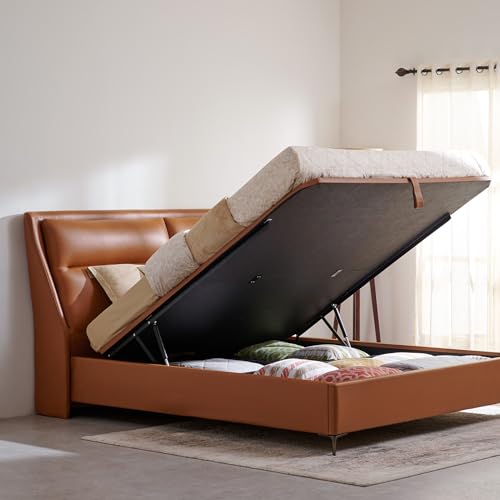 Image of Home Centre | Tiffany | Engineered Wood | Hydraulic Storage | King Beds | Brown | 1 Year Warranty