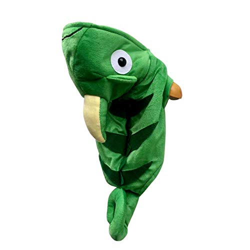 WORDERFUL Halloween Dog Chameleon Costume Pet Green Autumn and Winter Apparel Cat Hooded Clothes French Bulldog Cute Photograph Jacket (M)