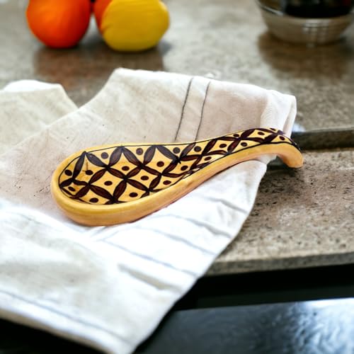 Image of Malaikah Ceramic Spoon Rest Pack of 1 for Home, Kitchen, Dining, Kitchen Decor & Gifting