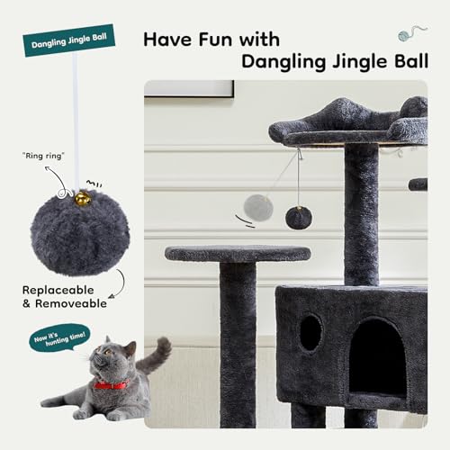 DUMOS 54-inch Cat Tree Tower with 40% Off - Indoor Playground - Image 5