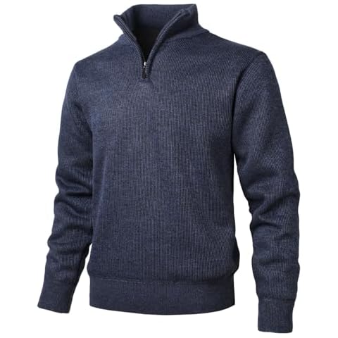 Herothorn Men's Half Zip Sweater with Fleece Lining Cover