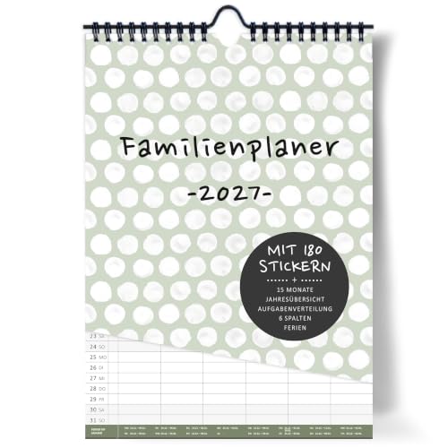 Familienplaner 2027 I 6 Spalten Wandkalender