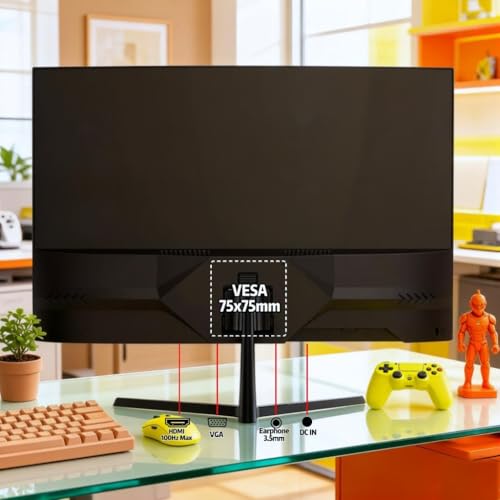 Image of ZZA 24 Inch Curved Gaming Monitor, FHD 1080P 100Hz, 120% sRGB Color Gamut, Ultra-Thin Bezels, Eye Care Blue Light Filter for Home Office
